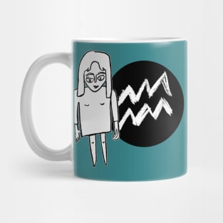 Aquarius Zodiac Woman, Aquarius Girl Mug